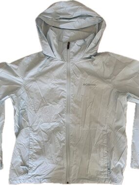 Columbia Pale Blue women’s Hooded Raincoat